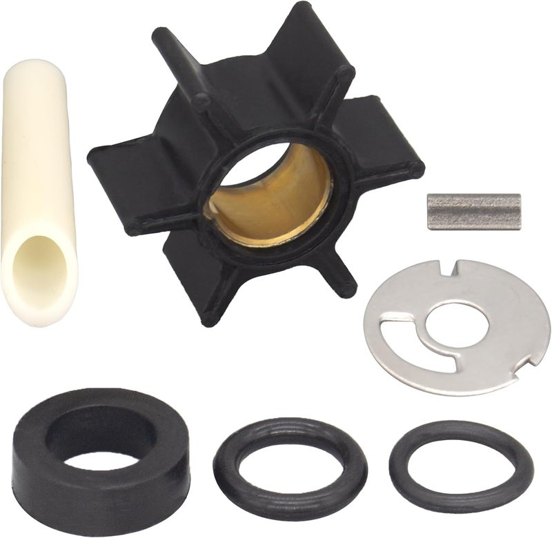 QUICKMARINER QuickMarine 89980T1 Water Pump Impeller Repair Kit for Mercury Marine 3.9-9.8 HP Outboard Motors Replacement 47-89980T1 47-89980Q1 Boat Engine - Image 1